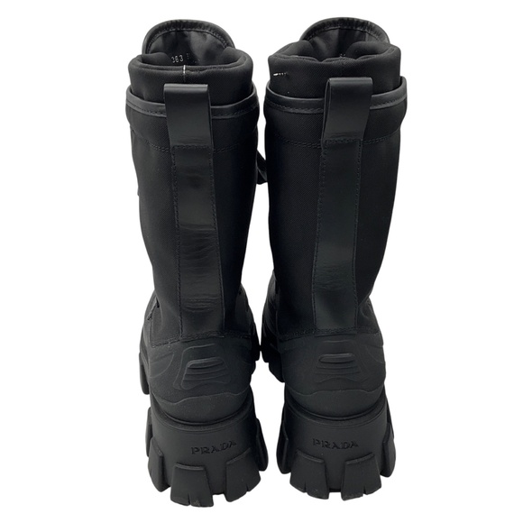 PRADA BLACK LACE UP COMBAT BOOTS - Picture 6 of 8
